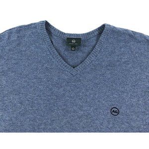 Adriano Goldschmied AG Green Label Sweater Mens XL V-Neck Wool Cashmere Blue